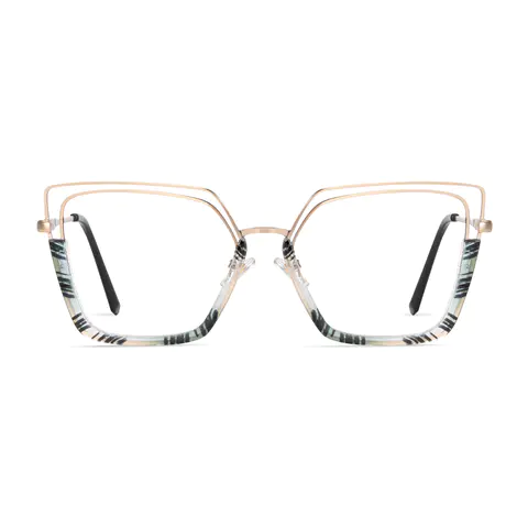 Geometric Green/Tortoiseshell Eyeglasses
