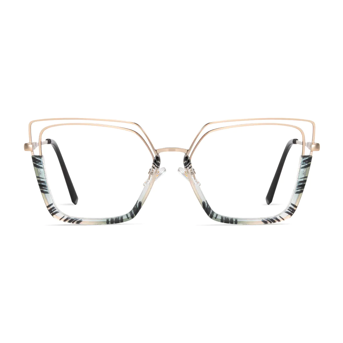 Geometric Green/Tortoiseshell Eyeglasses