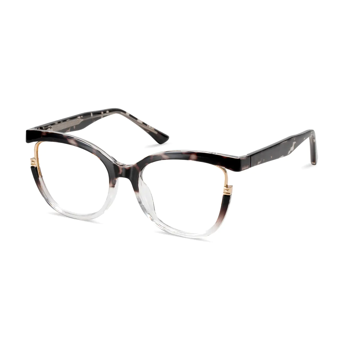 Oval Tortoiseshell/Black Eyeglasses
