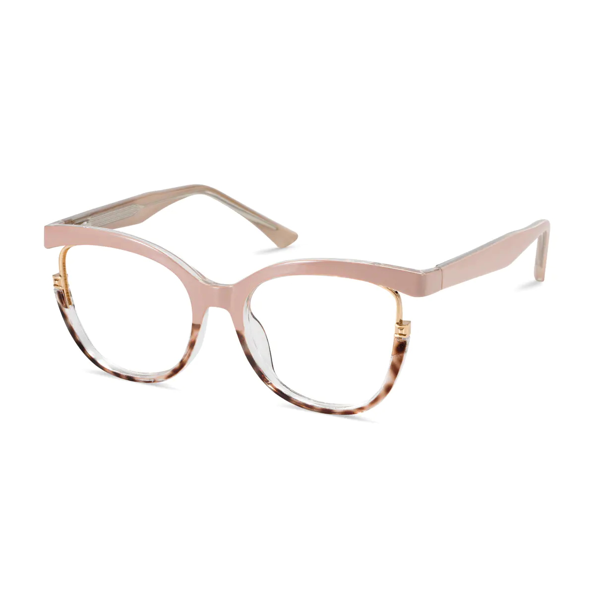 Oval Pink/Tortoiseshell Eyeglasses