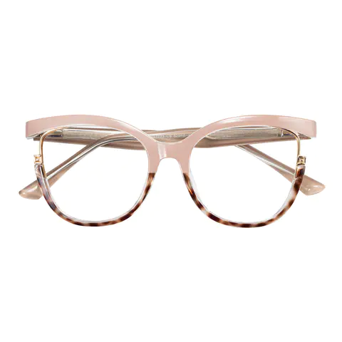 Oval Pink/Tortoiseshell Eyeglasses