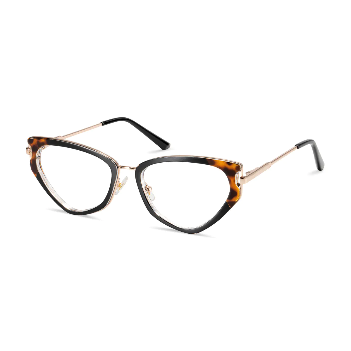 Geometric Tortoiseshell/Black Eyeglasses