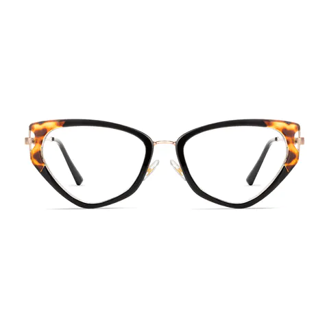 Geometric Tortoiseshell/Black Eyeglasses