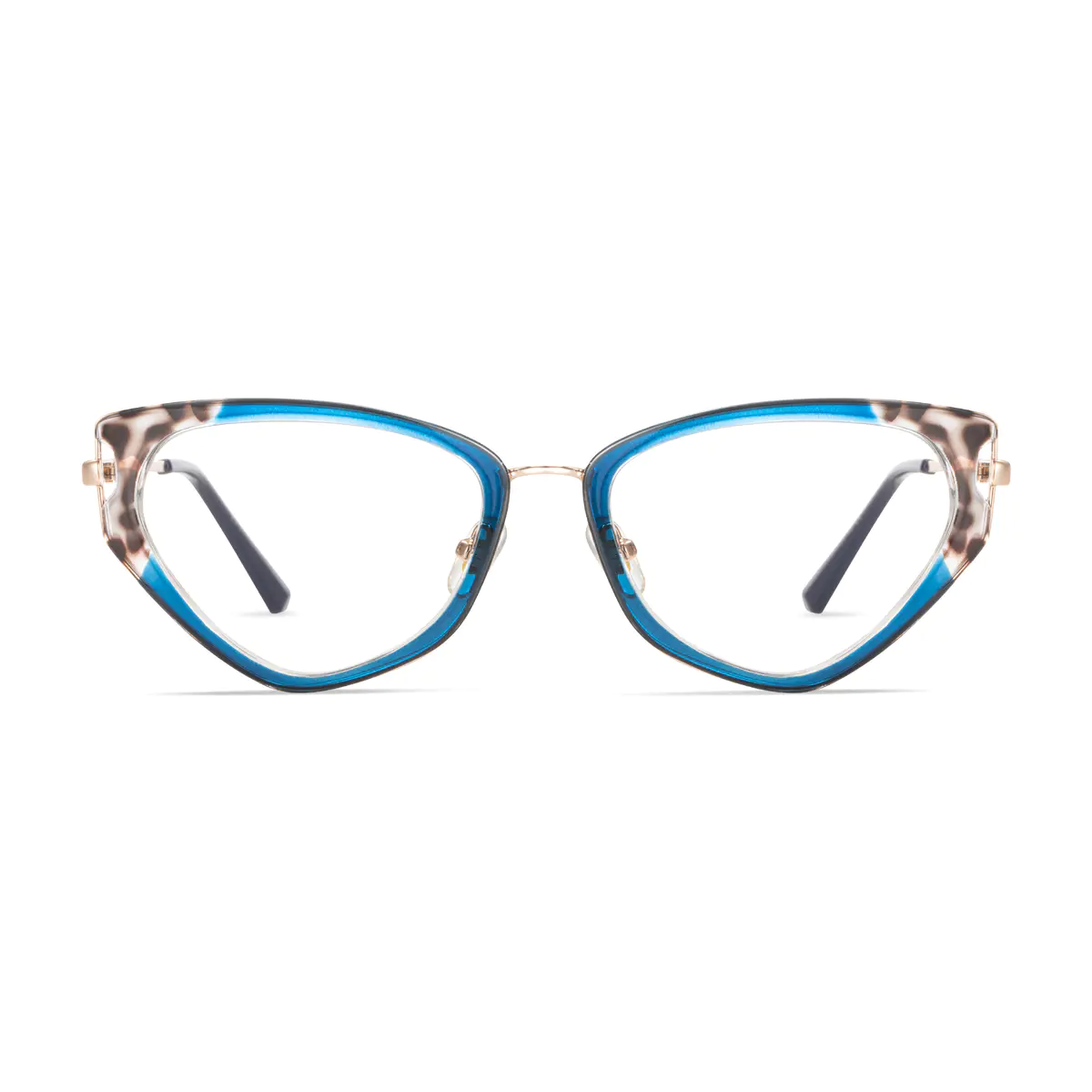 Geometric Tortoiseshell/Blue Eyeglasses