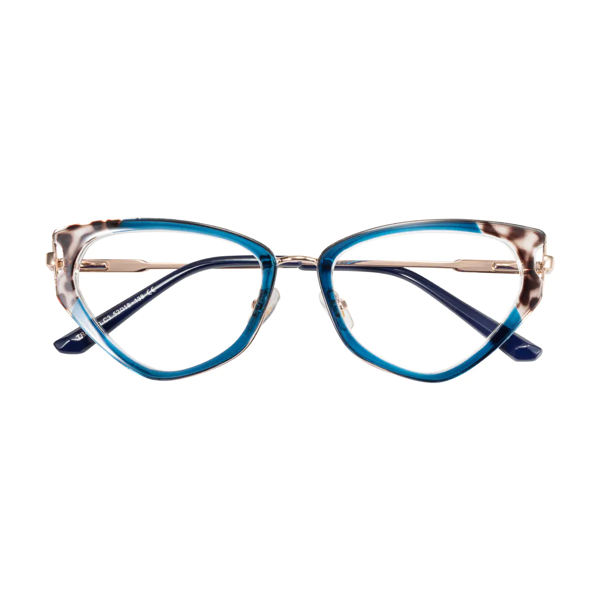 Geometric Tortoiseshell/Blue Eyeglasses
