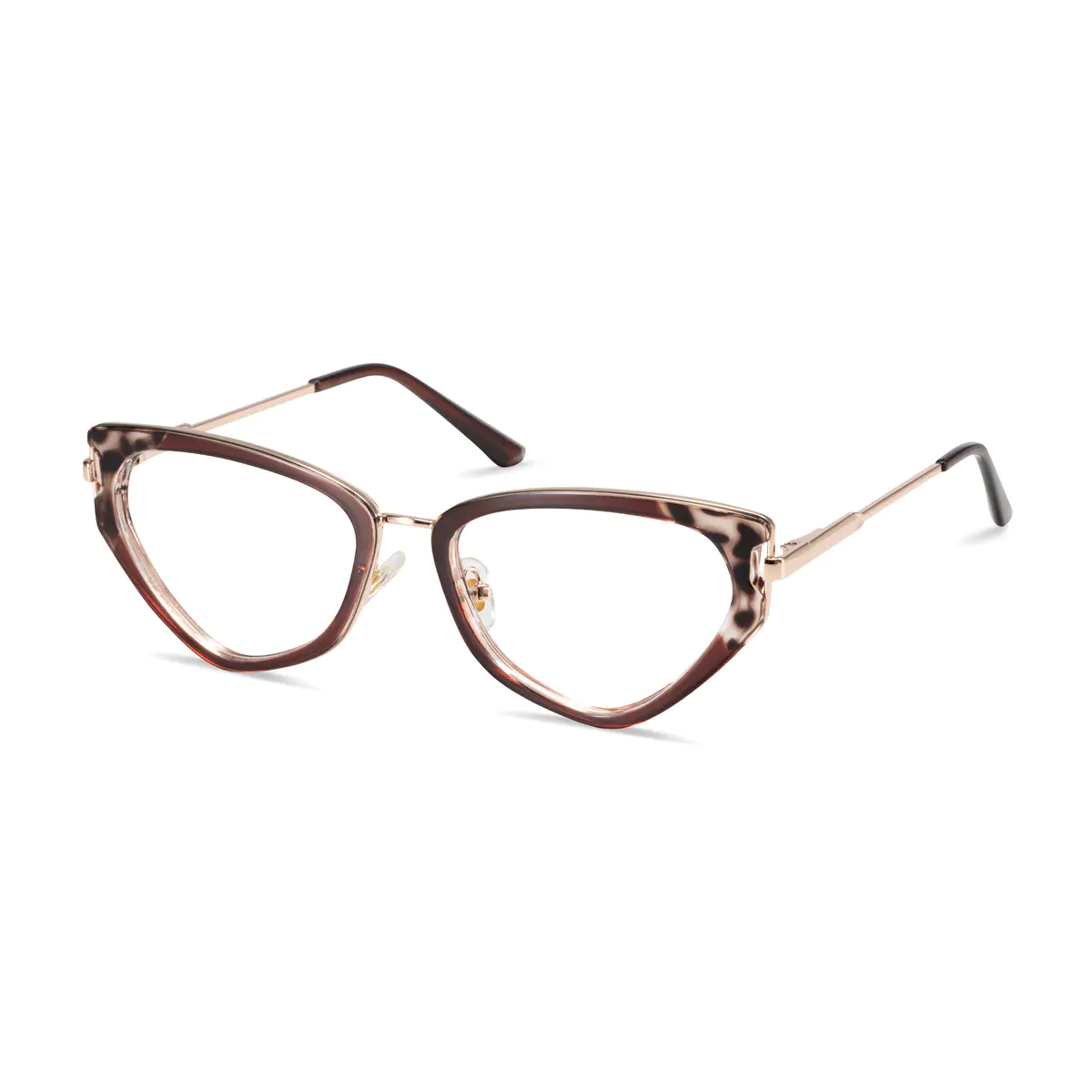 Geometric Brown/Tortoiseshell Eyeglasses