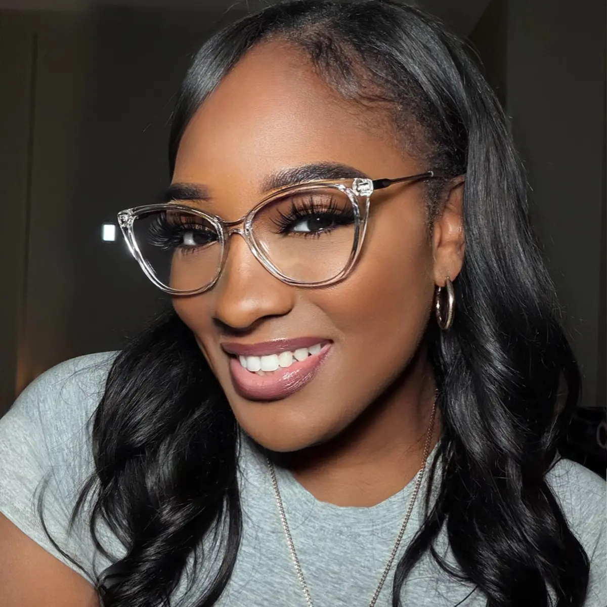 Cat-eye Clear Eyeglasses