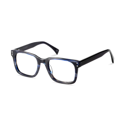 Square Transparent Blue Eyeglasses