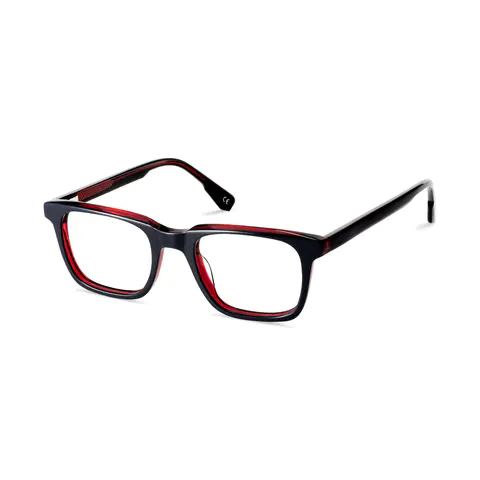 Rectangle Transparent Red Eyeglasses