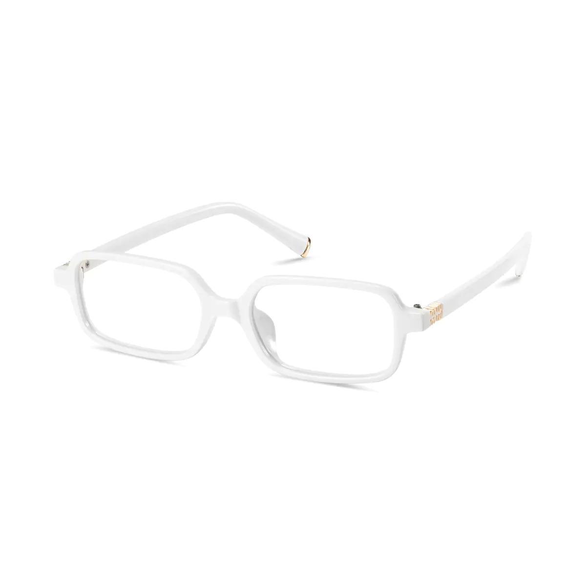 Rectangle White Eyeglasses
