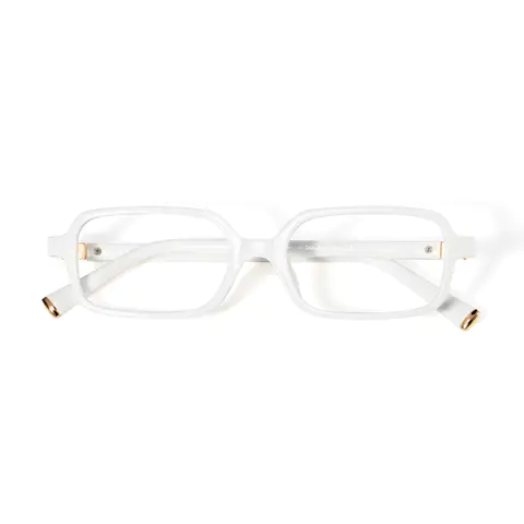 Rectangle White Eyeglasses
