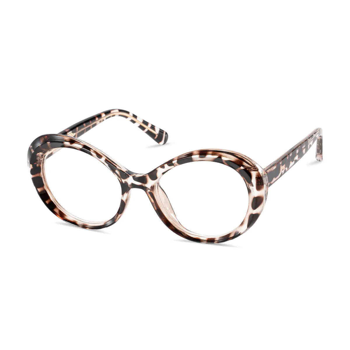 Oval Tortoiseshell/Clear Eyeglasses