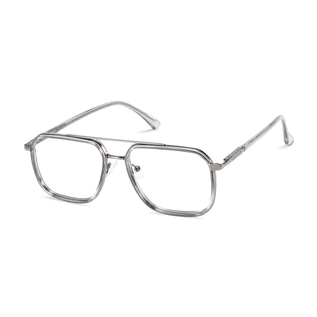 Aviator Transparent Gray Eyeglasses