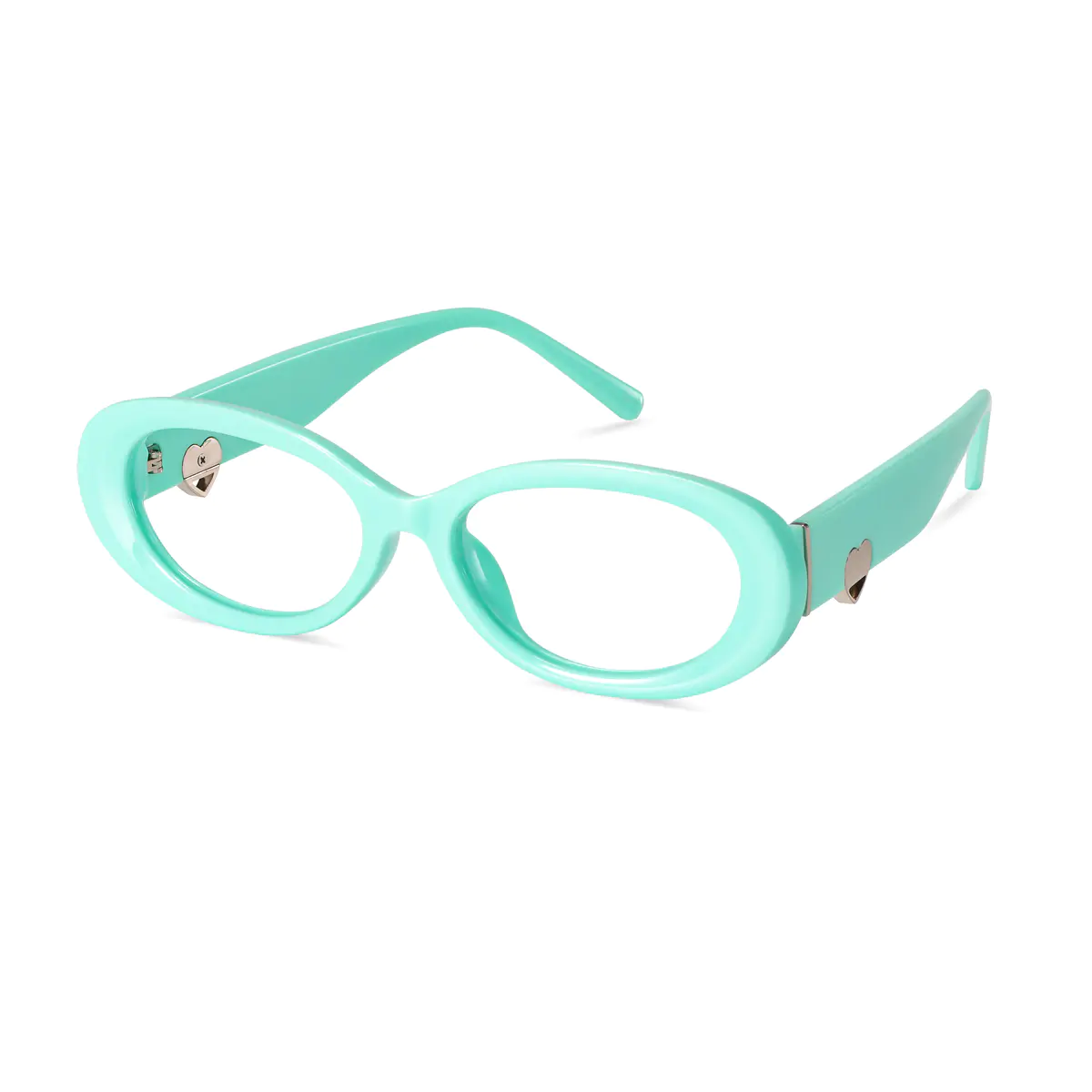 Oval Green Eyeglasses