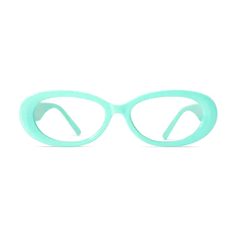 Oval Green Eyeglasses
