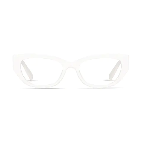 Rectangle White Eyeglasses