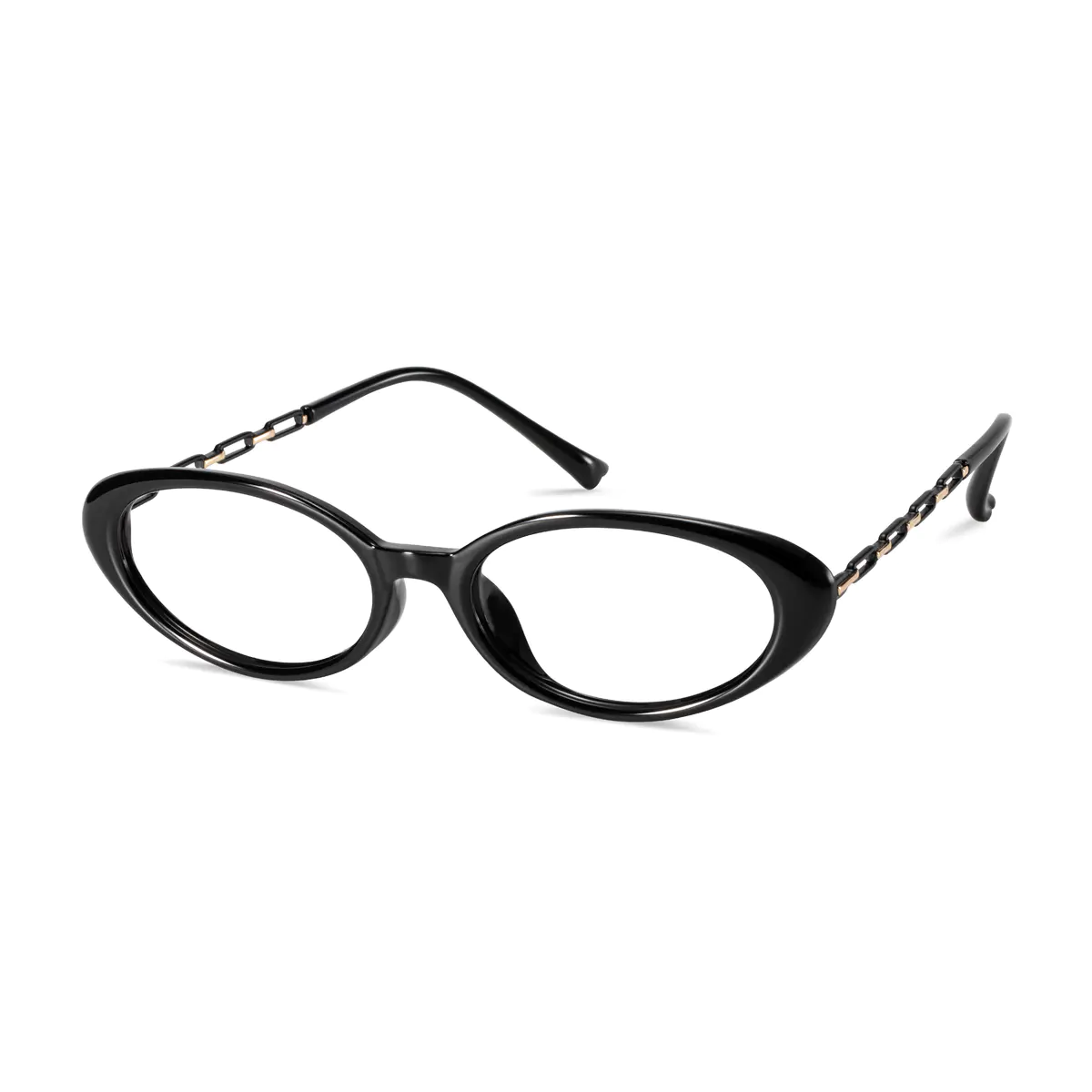 Oval Black Eyeglasses