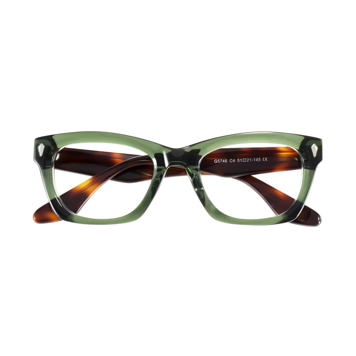 Rectangle Green Eyeglasses