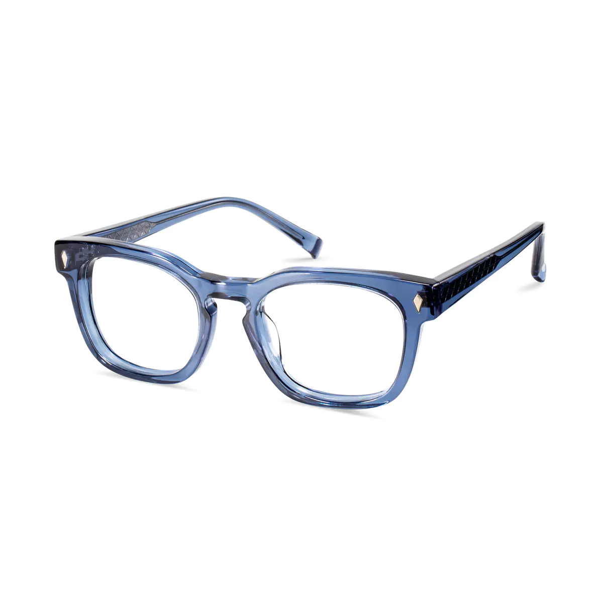 Oval Blue Eyeglasses