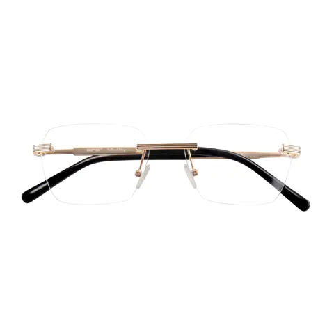 Rectangle Gold Eyeglasses