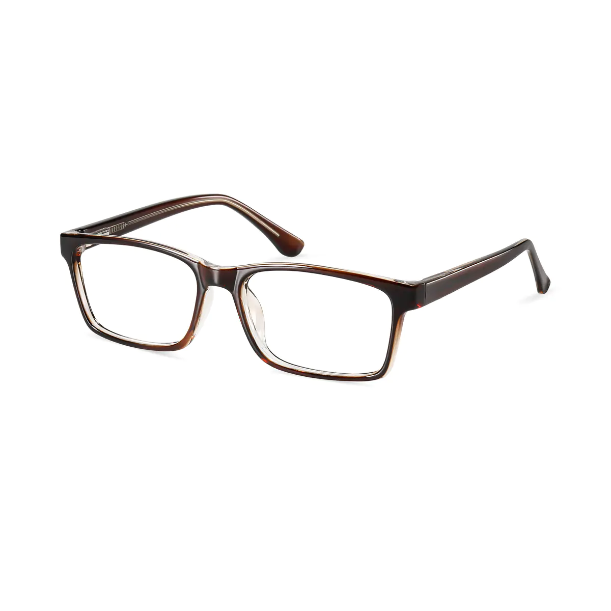 Rectangle Brown Eyeglasses