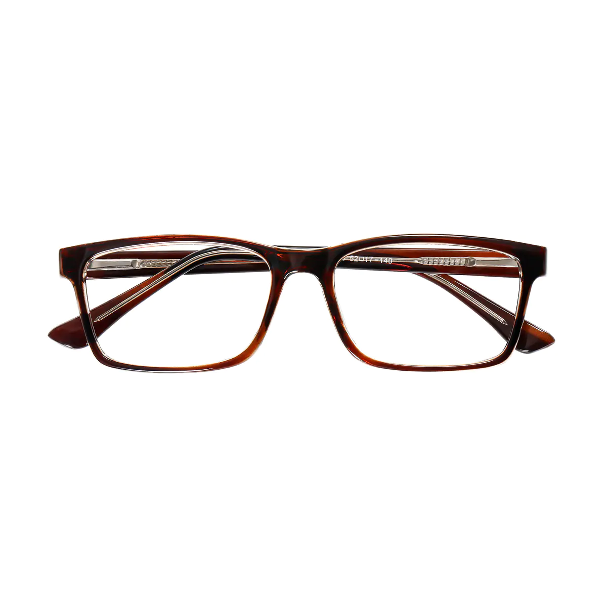 Rectangle Brown Eyeglasses