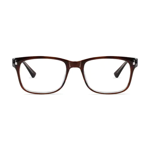 Rectangle Brown Eyeglasses