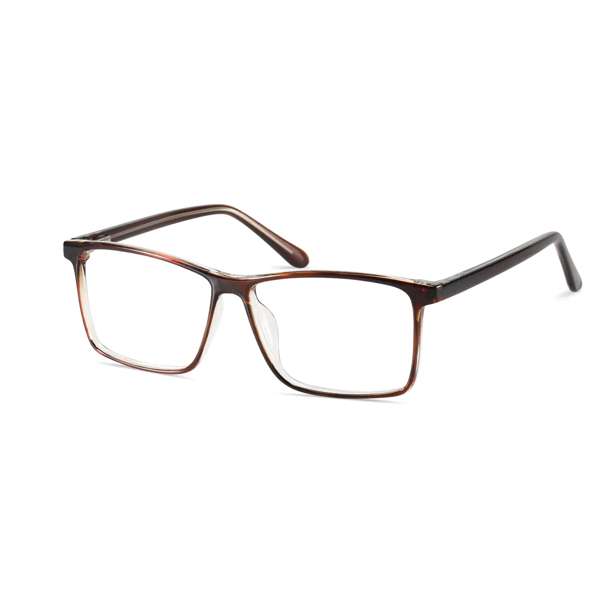 Rectangle Brown Eyeglasses