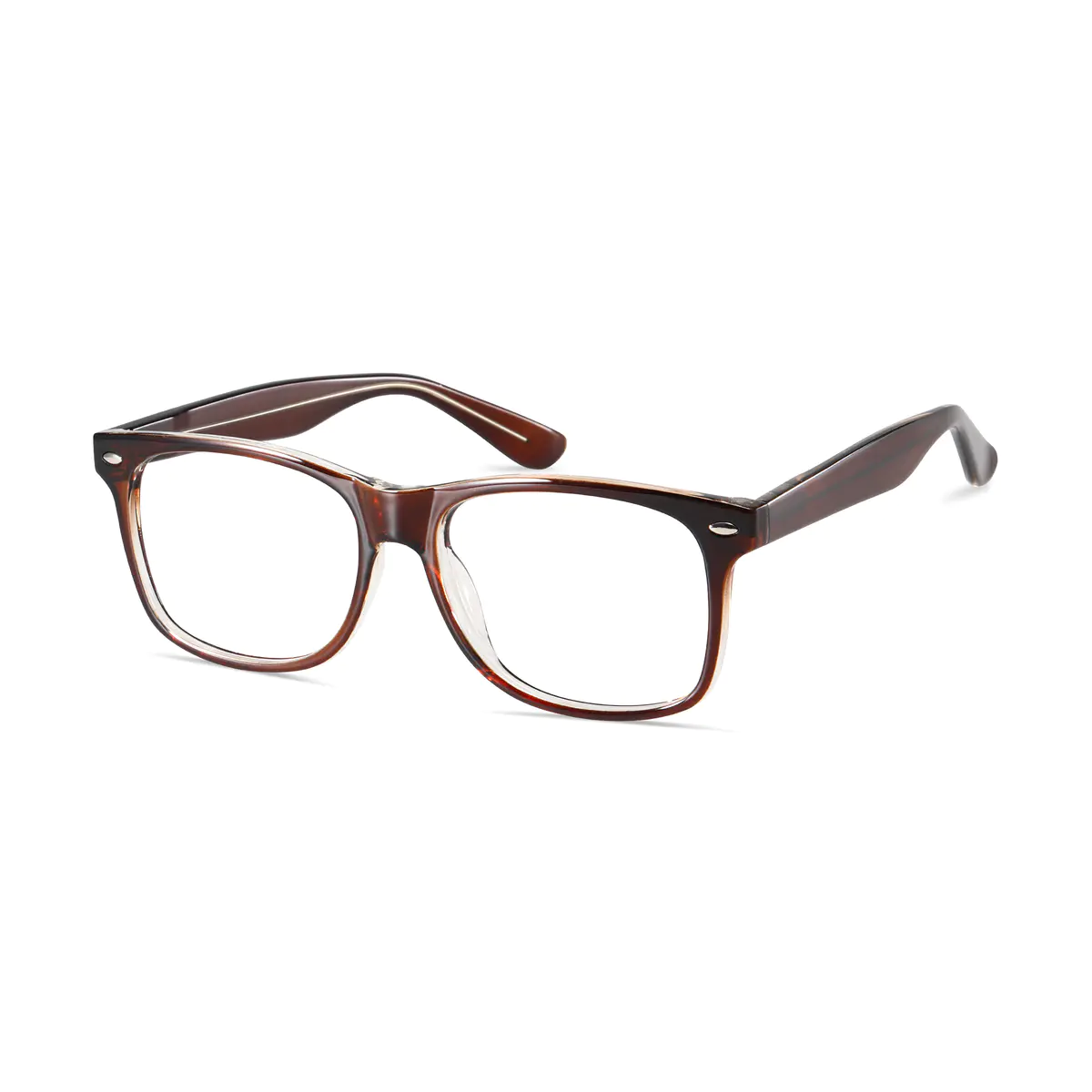 Rectangle Brown Eyeglasses