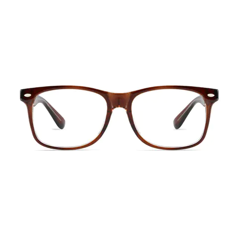 Rectangle Brown Eyeglasses