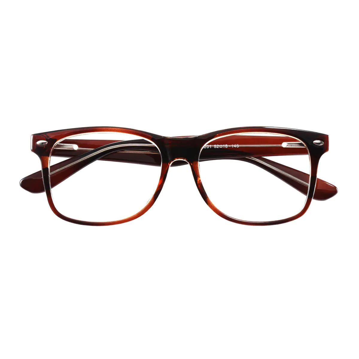 Rectangle Brown Eyeglasses