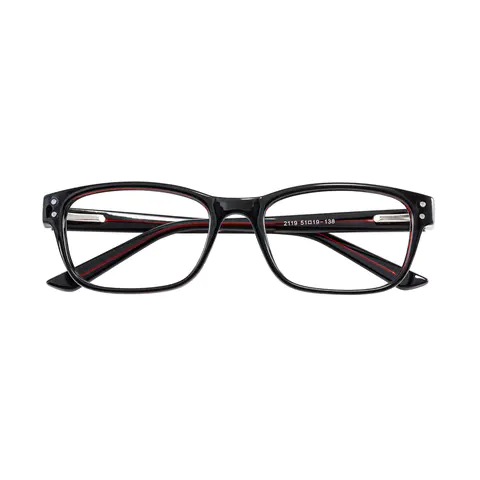 Rectangle Black/Red Eyeglasses