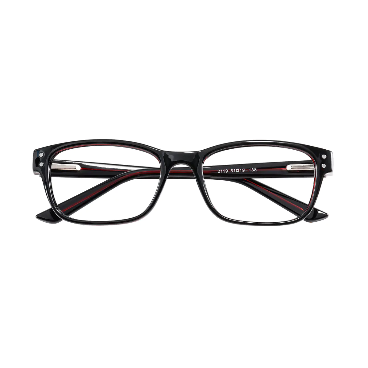 Rectangle Black/Red Eyeglasses