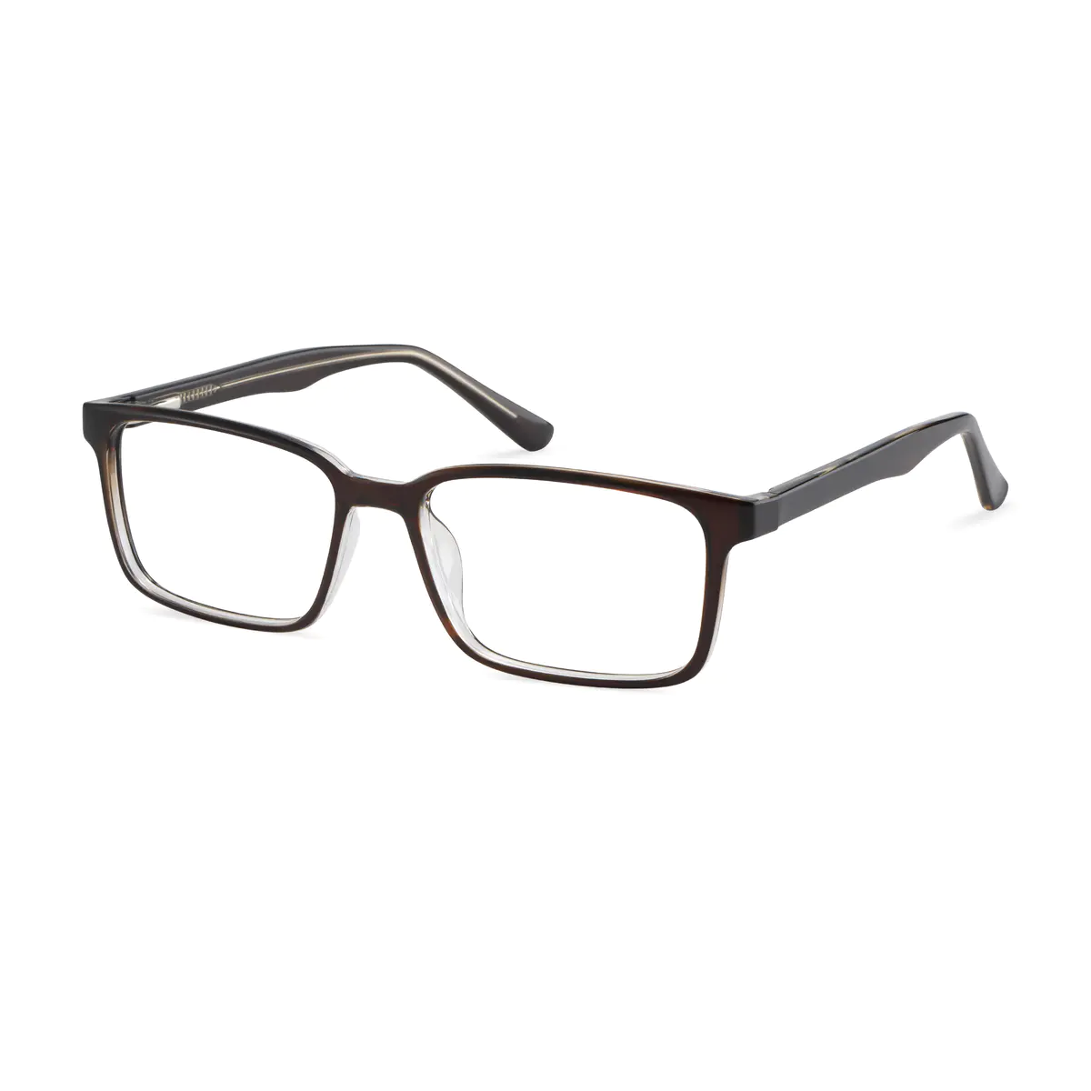 Rectangle Brown Eyeglasses