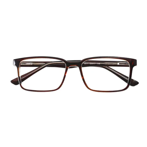 Rectangle Brown Eyeglasses