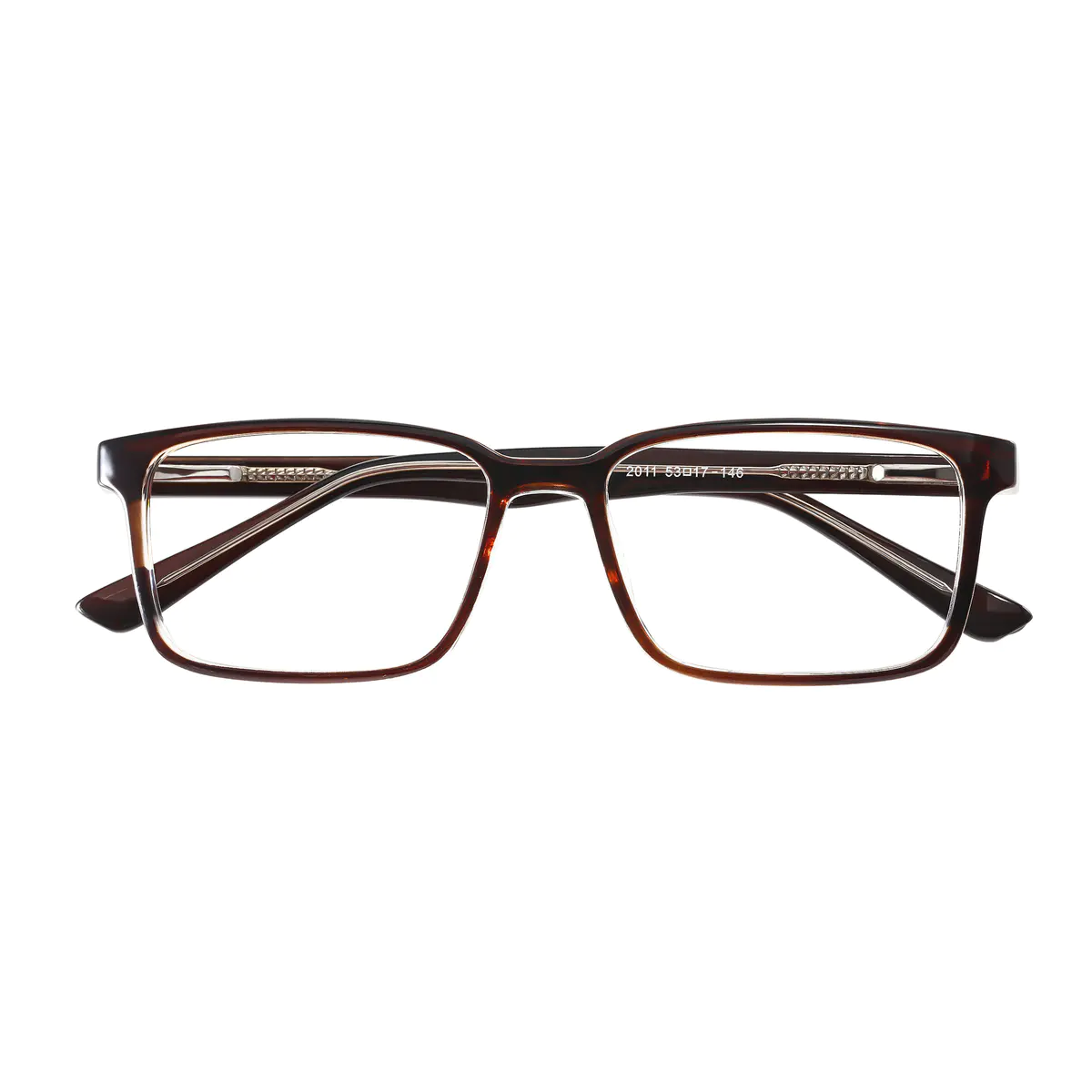 Rectangle Brown Eyeglasses