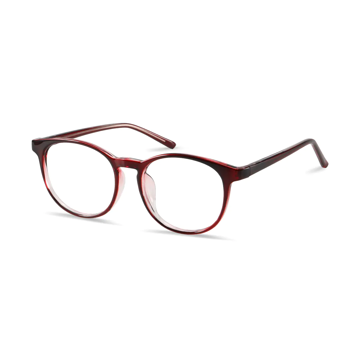 Oval Red Eyeglasses