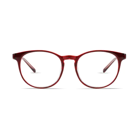 Oval Red Eyeglasses
