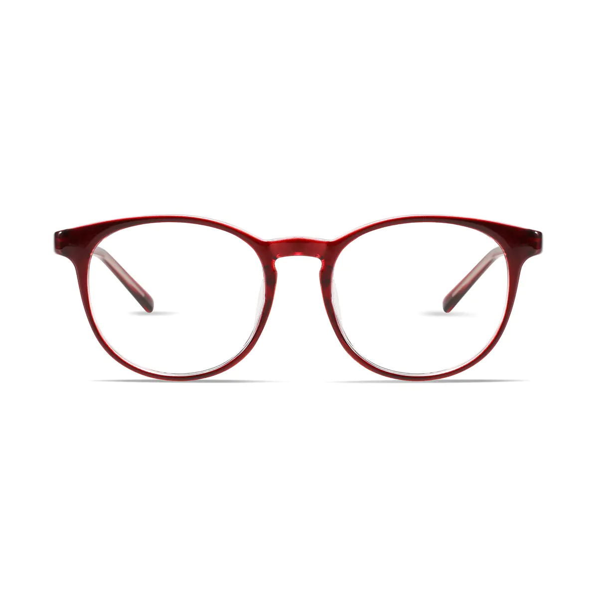Oval Red Eyeglasses