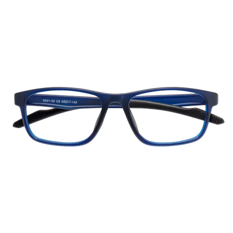 Rectangle Blue Eyeglasses