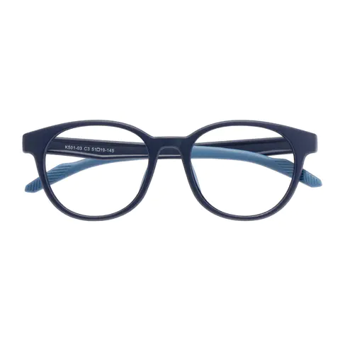 Oval Blue Eyeglasses