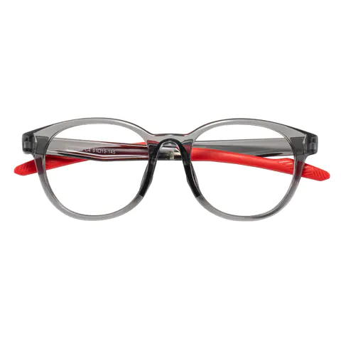 Oval Red Eyeglasses