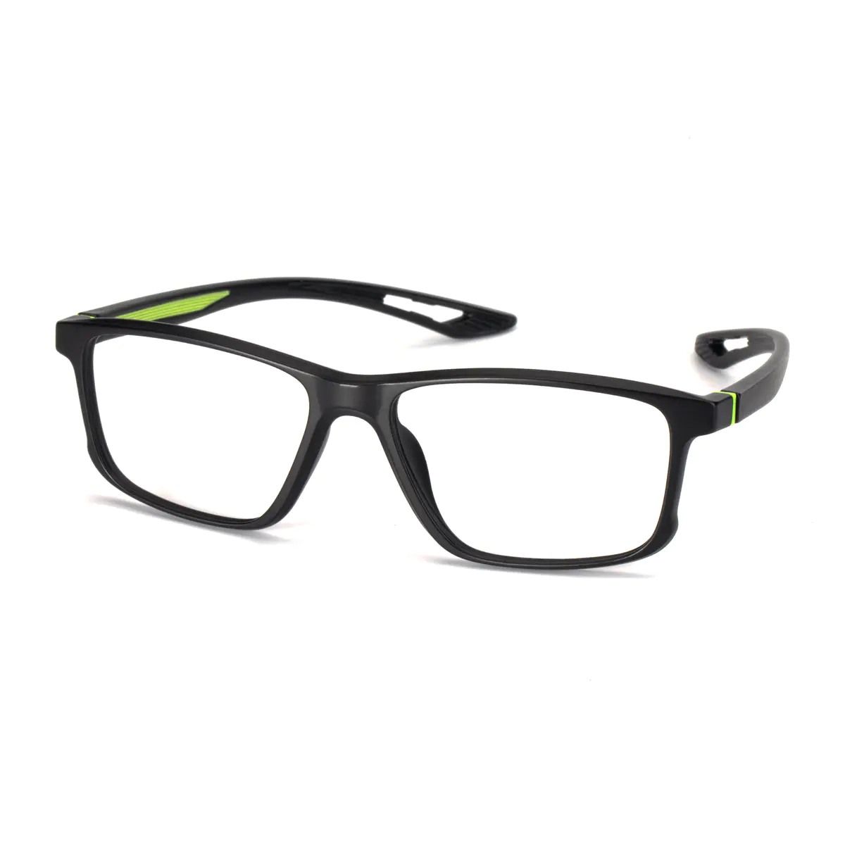 Rectangle Black/Green Eyeglasses