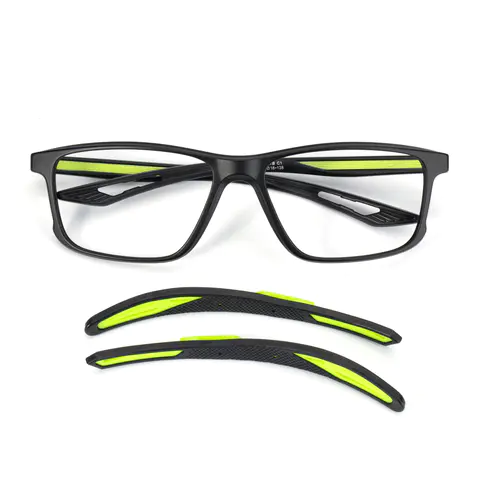 Rectangle Black/Green Eyeglasses