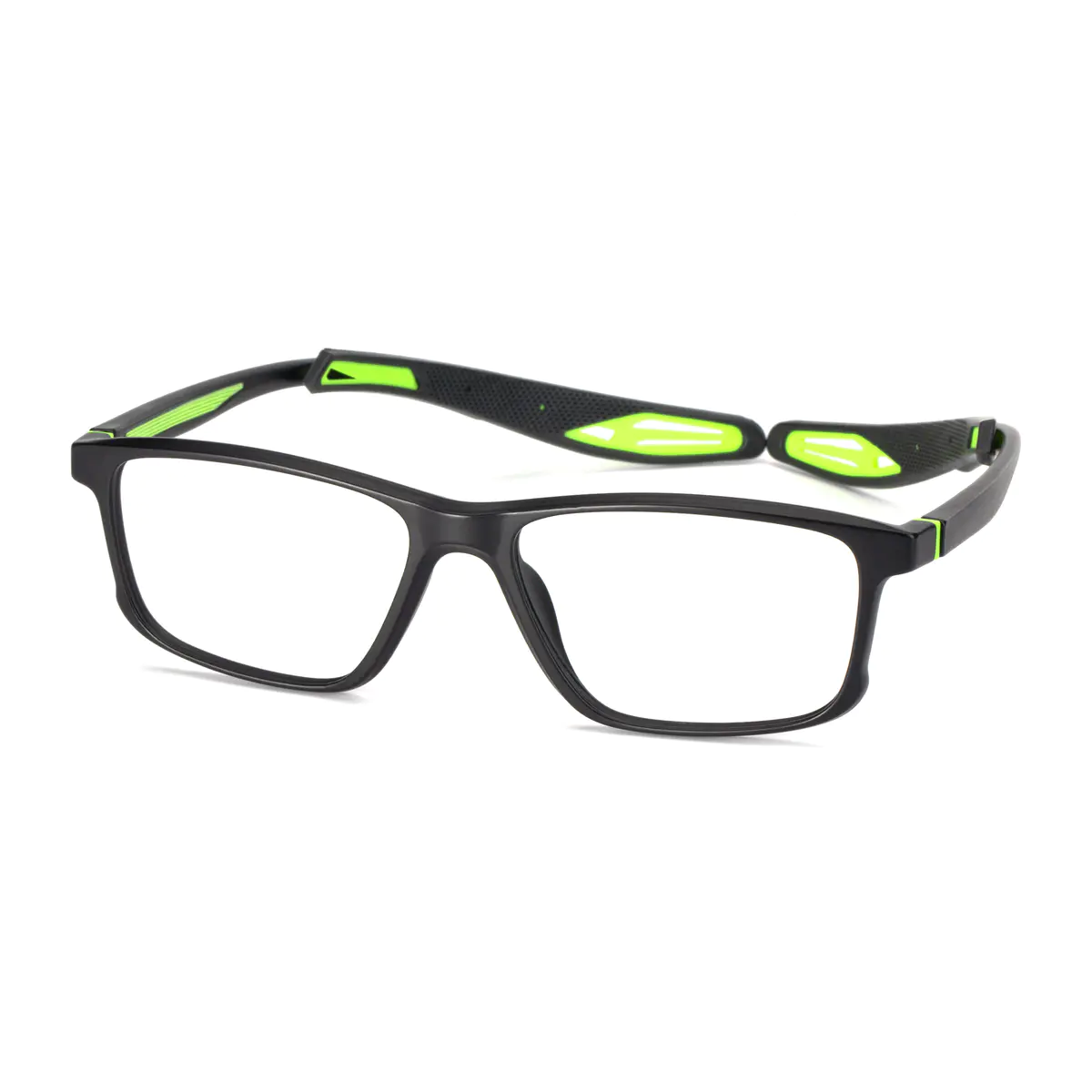 Rectangle Black/Green Eyeglasses