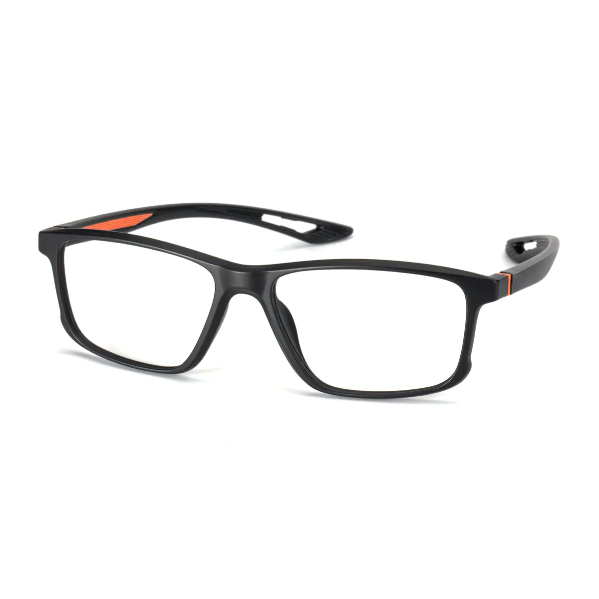 Rectangle Black/Orange Eyeglasses