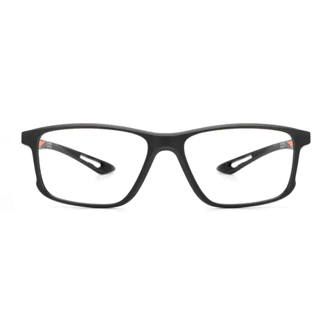 Rectangle Black/Orange Eyeglasses