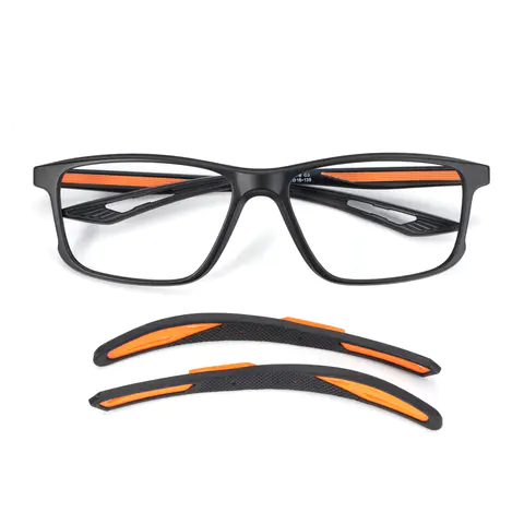 Rectangle Black/Orange Eyeglasses