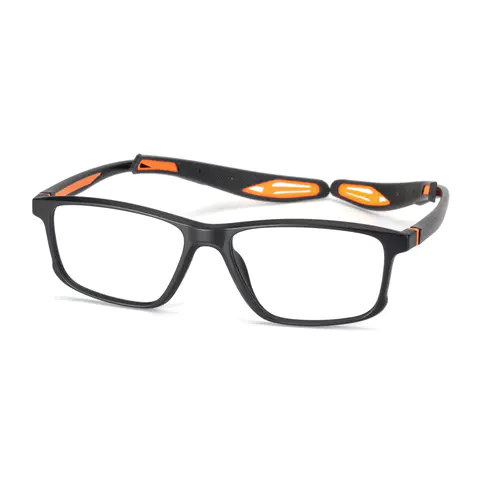 Rectangle Black/Orange Eyeglasses