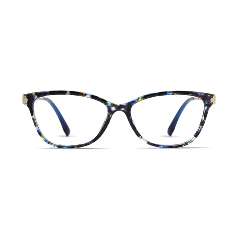 Oval Tortoiseshell/Blue Eyeglasses